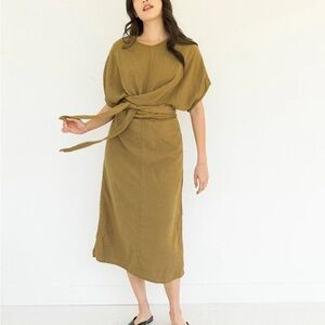 Suunday Dolman Lagenlook Dress in Tapenade Sz XS